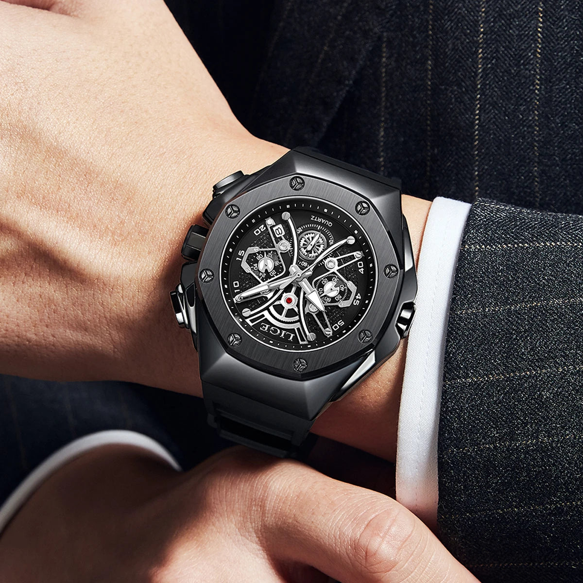 LIGE Top Brand Luxury Man Watch Luminous Sport Waterproof Watch Quartz Men