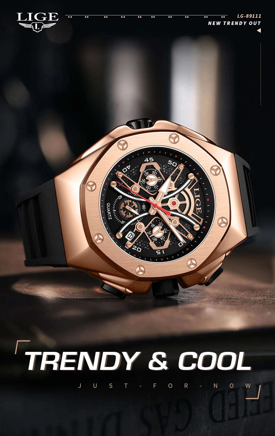 LIGE Top Brand Luxury Man Watch Luminous Sport Waterproof Watch Quartz Men